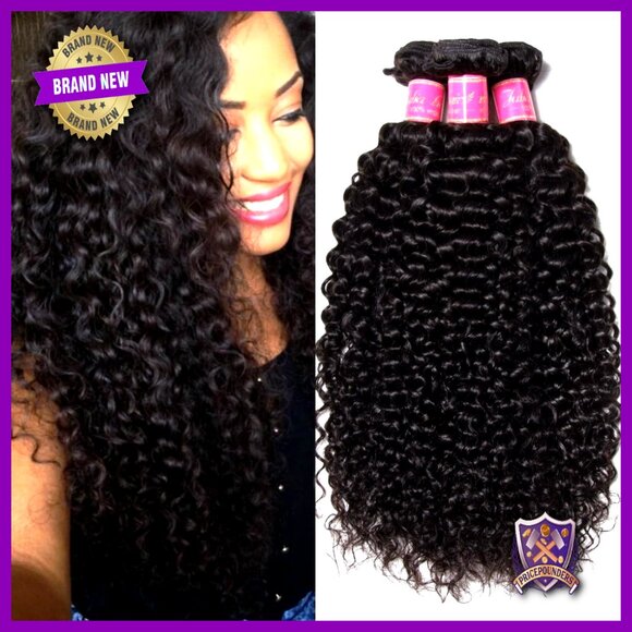 Jerry Curly Virgin Human Hair Extensions 3 Bundles 14 16 18 Inch main image 6